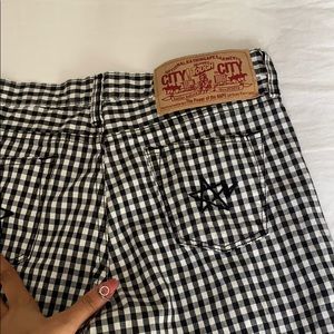 bathing ape plaid pants